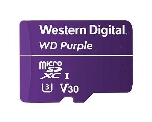 WESTERN DIGITAL Carte microSDXC WD Purple WDD128G1P0A - 128 Go - Class 10/UHS-III (U3) - 100 Mo/s en Lecture - 60 Mo/s