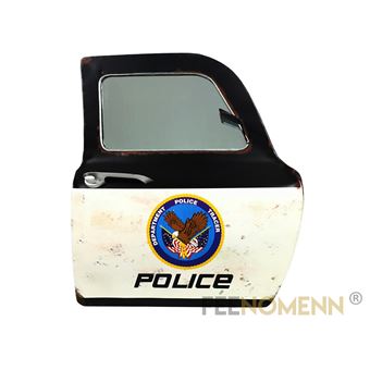 FÉENOMENN miroir déco 3d - applique murale vintage en métal - porte / portière voiture police usa (46x42cm) - 1