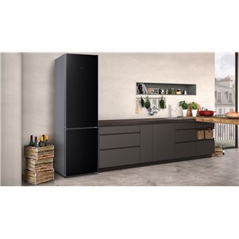réfrigérateur combiné 70cm 435l a+++ nofrost noir - kg7493bd0