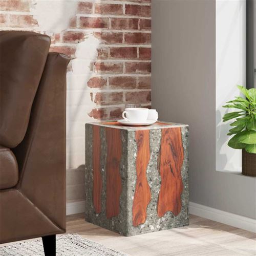 Vidaxl - Tabouret Bois de teck massif et r&eacute;sine Multicolore