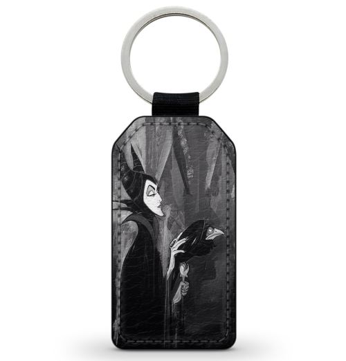 Porte-Cle Noir en Simili Cuir Leather Malefique Maleficent Sleeping Beauty Disney