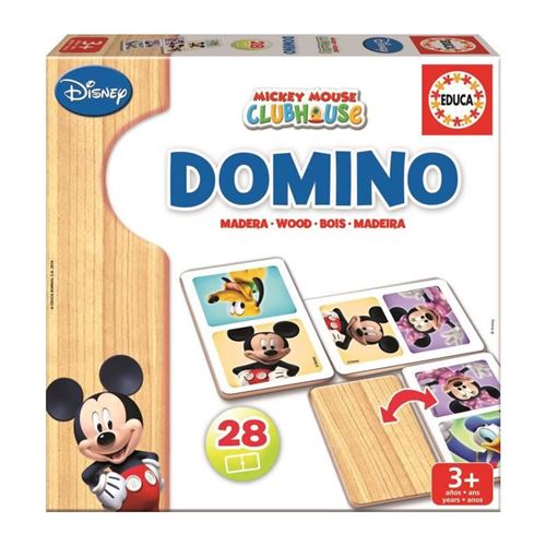 Jeu de domino en bois Mickey - EDUCA - Domino bois Mickey - Mixte - Enfant - Multicolore - Image 4