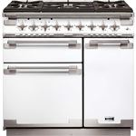 Falcon Elise 90 - Cuisinière (four à deux étages) - pose libre - largeur : 90 cm - profondeur : 62.1 cm - hauteur : 91 cm - avec système auto-nettoyant - classe A - blanc