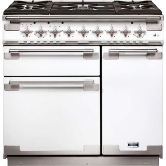 Falcon Elise 90 - Cuisinière (four à deux étages) - pose libre - largeur : 90 cm - profondeur : 62.1 cm - hauteur : 91 cm - avec système auto-nettoyant - classe A - blanc