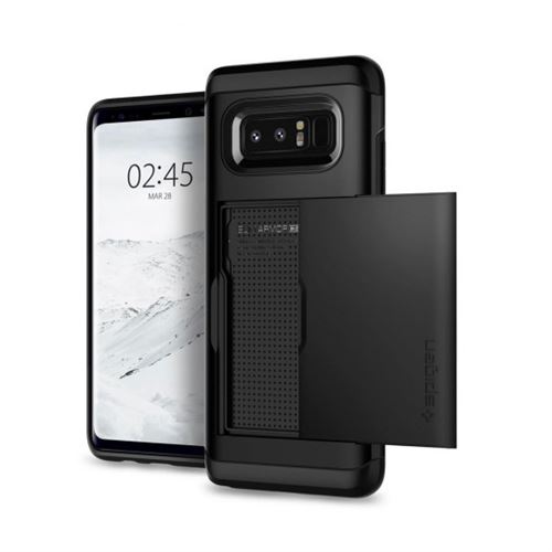 Coque Galaxy Note 8 Spigen Slim Armor porte carte noir