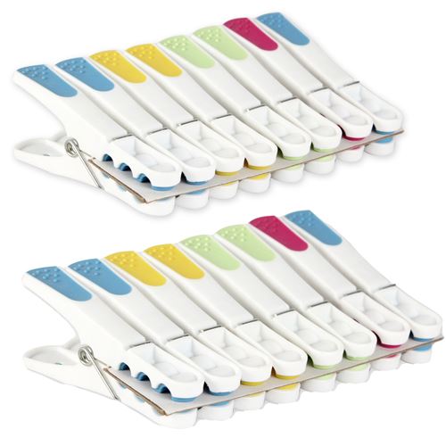 Lot de 16 - Pince à Linge Jumbo (9cm) - Dents Maxi Agrippantes