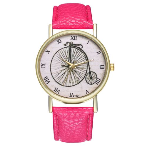 Montres vintage suisse à bicyclette pour dames de montres pour hommes montre en cuir bracelet de mode quartz horloge T221-ARoseCamine