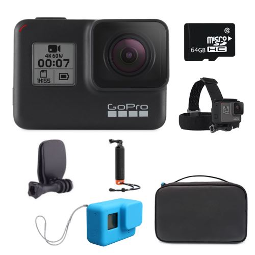 GoPro HERO 7 noir (standard) + Kit combo aventure [bundle 7]