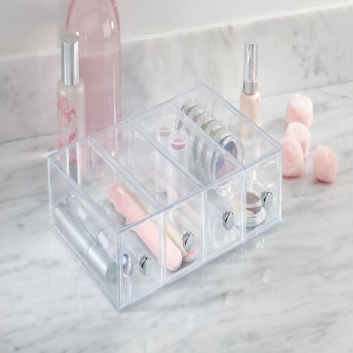 INTERDESIGN Boite de rangement maquillage transparente 3 tiroirs