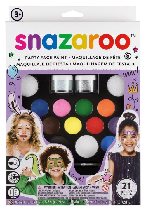 Snazaroo Face Paint Ultimate Party Pack Kit de peinture corporelle pour 65 faces Make Up