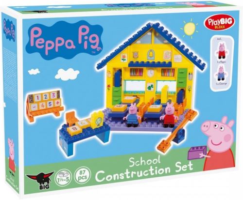 L ecole de peppa pig avec la figurine peppa et georges - coffret de 87 pieces - jeu de construction
