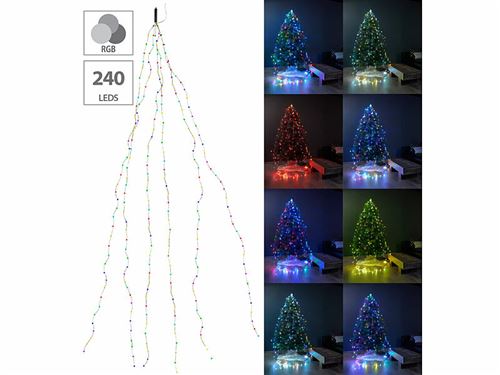 Lunartec : Guirlande lumineuse à effet cascade 6 fils / 240 LED couleur changeante