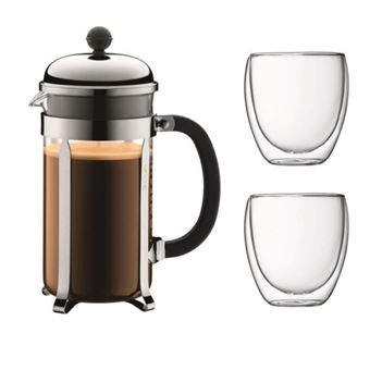 BODUM Caffettiera Cafetière à piston 8 tasses, blanc cassé, 1 l, 1 l