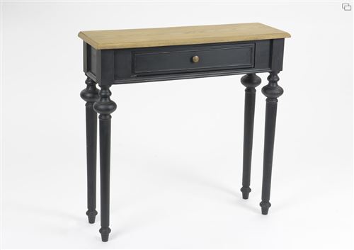 Console 1 tiroir New L&eacute;gende 80x25 bois - Amadeus - Noir - Bois