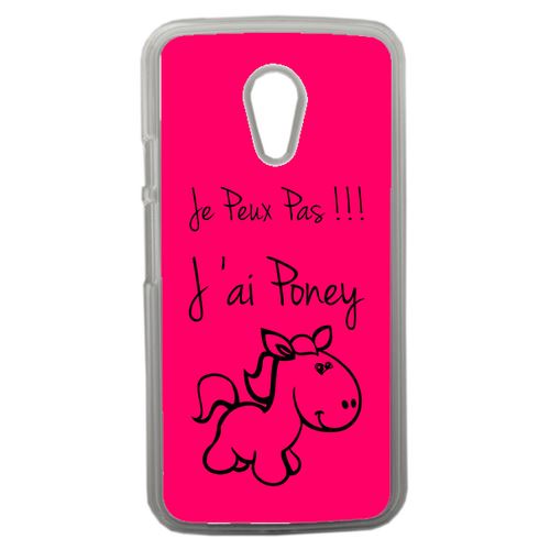 Coque Citation Poney Rose Compatible Motorola Moto G2 Transparent