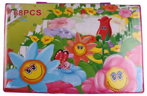 LG-Imports jeu de couleurs fleurs 68 pièces rose