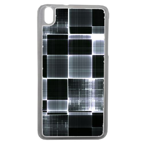 Coque Carreaux De Verres Gris Et Noir Compatible Htc Desire 816 Transparent