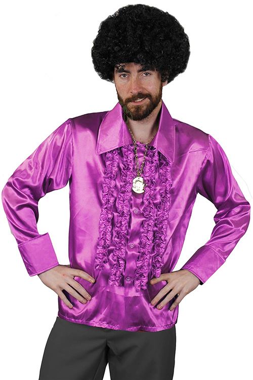 Une superbe chemise verte clair à jabot style Disco 80's de qualité pour adulte. Idéal pour les enterrements de vie de garçon ou de jeune fille.