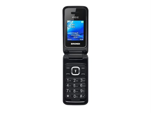 Brondi FOX - Téléphone mobile - double SIM - microSD slot - GSM - 128 x 160 pixels - 1,3 MP - noir