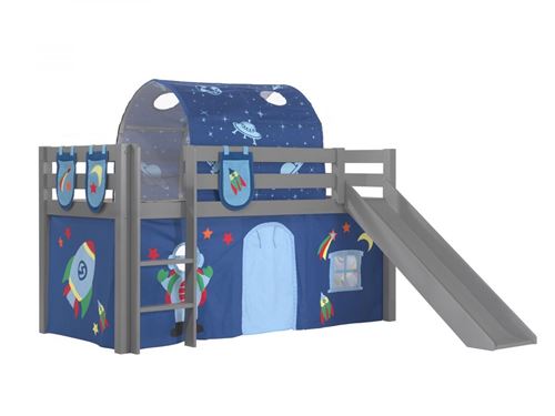 Non Communiqué Gris Vipack Lit Enfant Surélevé Avec Toboggan