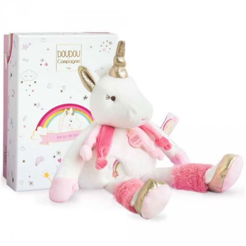 Peluche pantin 30 cm licorne - doudou et compagnie