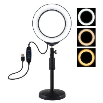 Anneau lumineux LED Base ronde Support de bureau + 6,2 pouces 3 modes USB Dimmable - 1