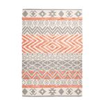 Tapis Effet 3D à Poils Courts "Ethnie" Gris & Orange 120 x 170 cm