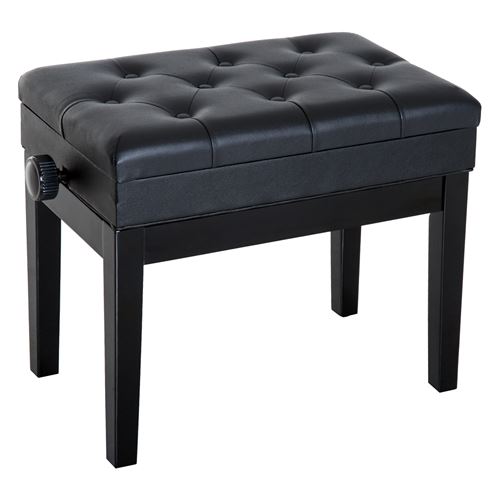 27 Sur Banquette Tabouret Siege Pour Piano Hauteur Reglable 55l X 33l X 48 58h Cm Coffre De Rangement Interne Assise Simili Cuir Capitonne Bois Noir Achat Prix Fnac
