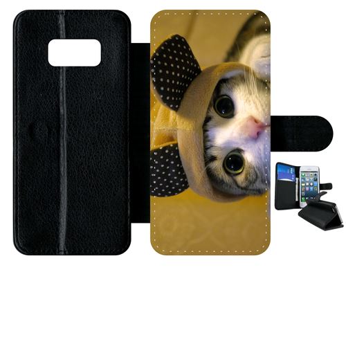 Etui À Rabat Samsung Galaxy S8 Chat Mignon Avec Bonnet
