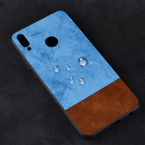 Etui en PU Hybride revêtu d'une couche d'épissure bicolore bleu pour votre Huawei Honor 8X/Honor View 10 Lite