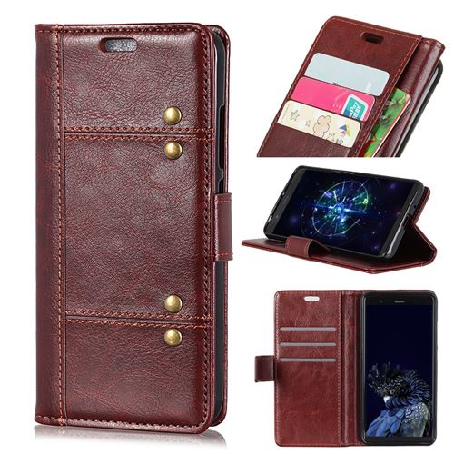 Etui en PU rivet marron pour votre Nokia 9 PureView