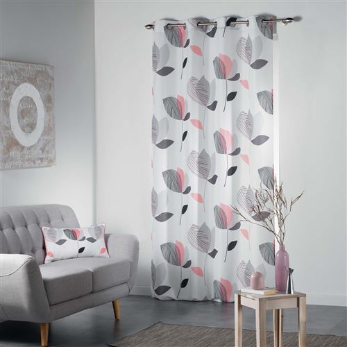 Rideau a oeillets 140 x 260 cm polyester imprime mylae Rose