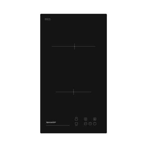Sharp Kh-3v19nt00 Plaque De Cuisson Vitroceramique - Chaleur Radiant - 2 Foyers - 1800w - 30 X 5 Cm - Noir