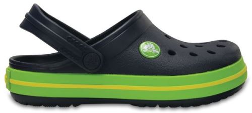 Crocs Crocband Enfant Clogs Chaussures Sandales en Bleu Marine & Volt Vert 204537 4K6 [Child 4]