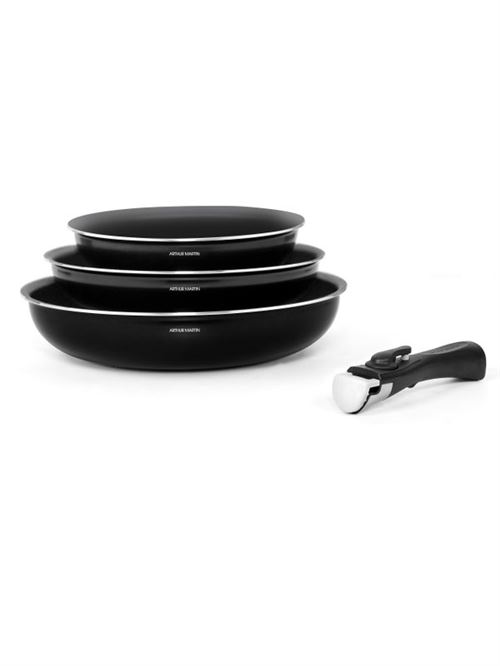 Set de 3 poêles ARTHUR MARTIN AM130 Tous feux dont induction 202428 cm + 1 poignée Aluminium - vue 2