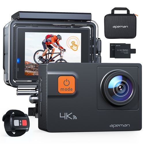 Caméra Sport APEMAN A87 4K / 60FPS 20MP Étanche 40M avec WiFi Télécommande et Étui de transport
