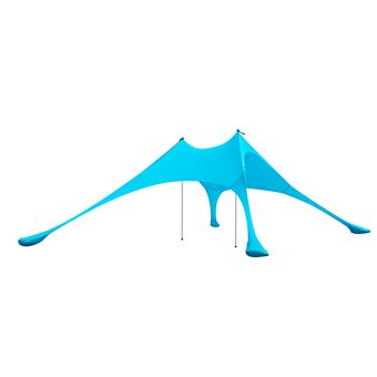 Tente De Plage Lycra NyShine - 3x3m | Protection UV SPF50+ | Portable Avec Poteaux Alu | Cyan Vif