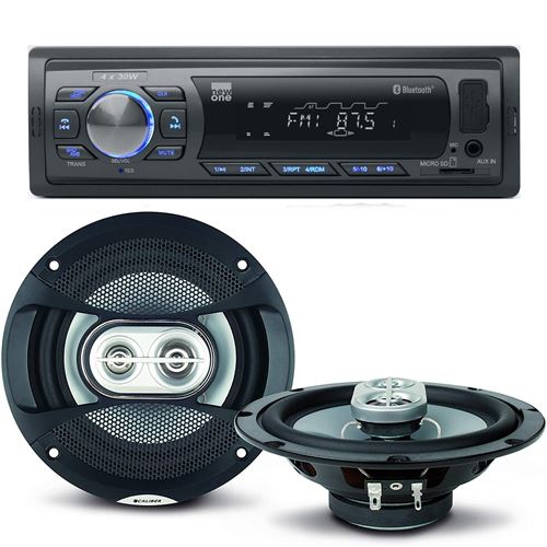 Pack sono voiture Auto Radio NewOne AR375BT 120 Watts + 2 haut parleurs 16,5cm 120W