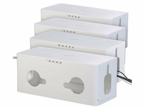 Callstel : 4 boîtes de rangement pliables pour multiprise - coloris blanc