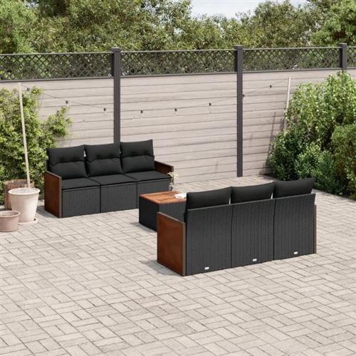 Non Communiqué Noir Salon De Jardin Modulable Vidaxl Resine Tressee 7 Pieces X 59 X 69 6 Personnes