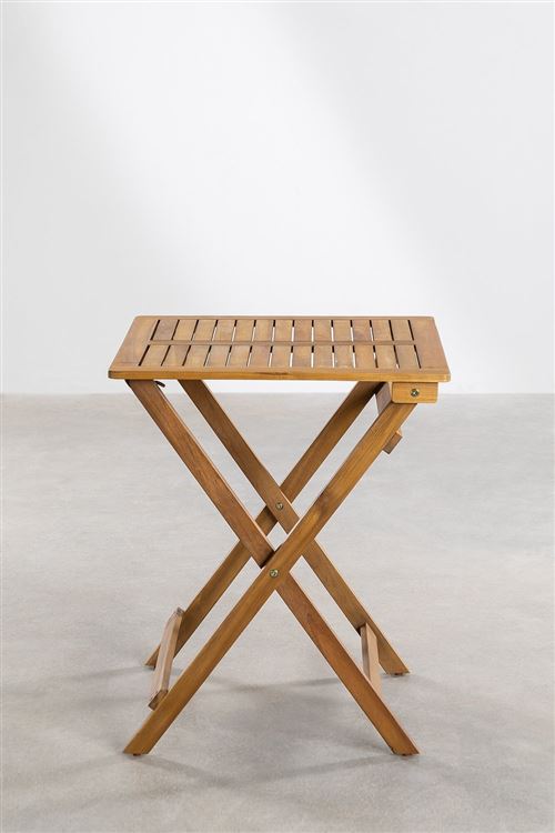 Table de Jardin Pliable Carrée en Bois d'Acacia (60x60 cm) Delawer