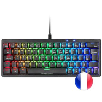 Clavier Mécanique 60% RGB Mars Gaming MKMINIPRO Hot-Swap Switch Silencieux Français Noir - 1
