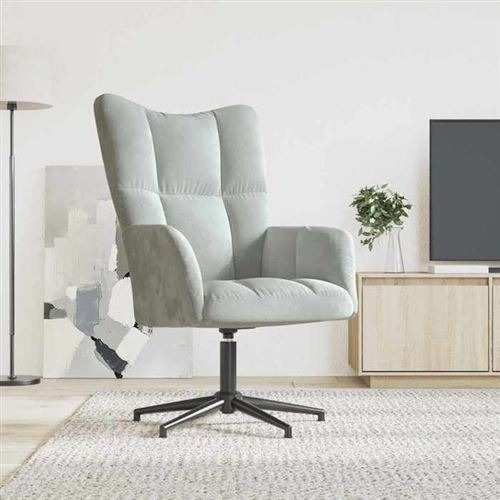 Non Communiqué Gris Vidaxl Relaxstoel Velours Clair