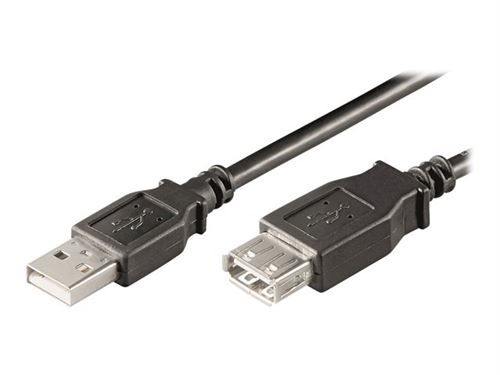 Ewent EW-UAA-030-P - Rallonge de câble USB - USB (F) pour USB (M) - USB 2.0 - 3 m - noir