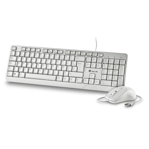 Non Communiqué Blanc Ngs Cocoa Kit - Ensemble Clavier Et Souris - Usb - Azerty - Français