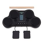 VISIONPAD-6 Batterie Electronique Portable - Batterie Electrique 4 Pads + 2 Pédales - Noir