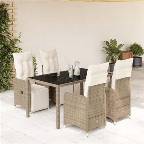 vidaXL - Ensemble de bistro de jardin - 5 pièces - Marron - Image 2