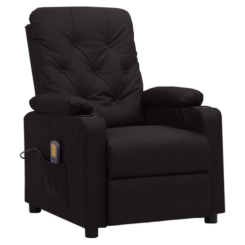 vidaXL Fauteuil releveur inclinable de massage Noir Similicuir