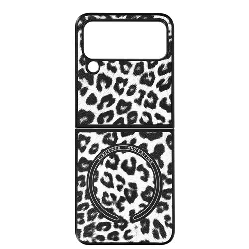 Coque MagSafe Samsung Galaxy Z Flip 4 Protection Hybride Effet Cuir  LéopardAvizar