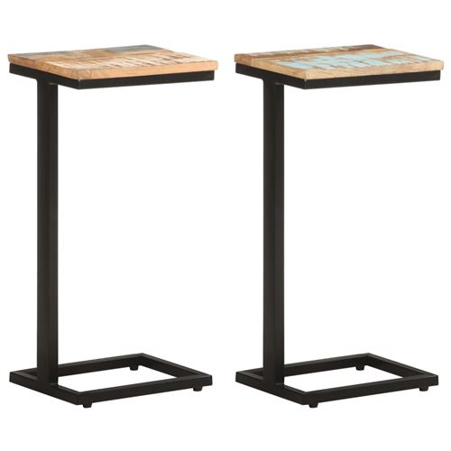 Vidaxl Bijzettafels 2 St 31,5X24,5X64,5 Cm Massief Gerecycled Hout321972 - Image 3